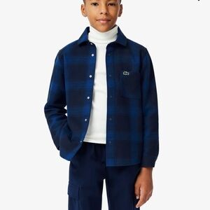 Lacoste Kids' Plaid Flannel Overshirt